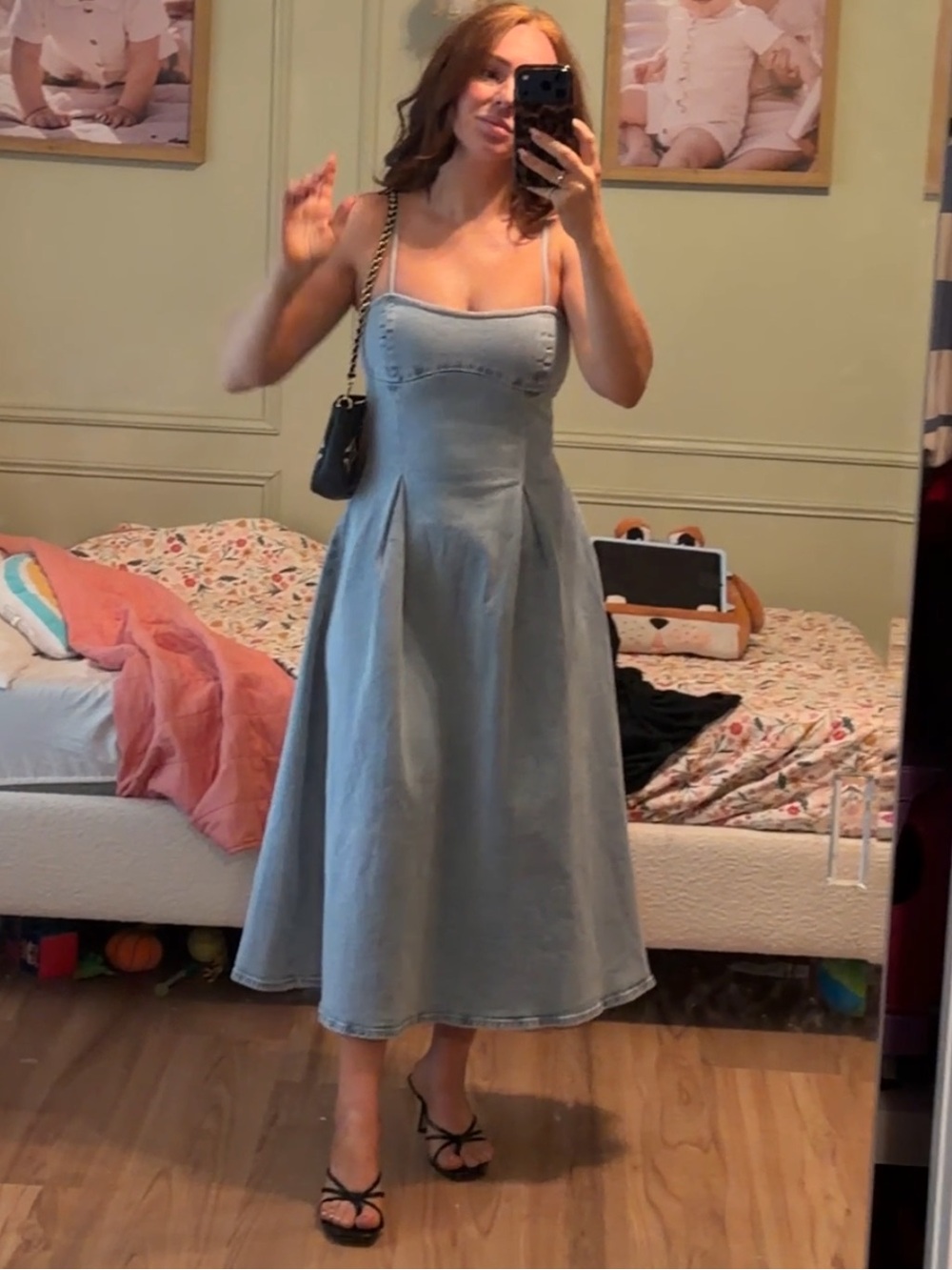 Meshki Light Blue Denim Maxi Dress - Picture 4 of 13